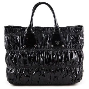 Prada Gaufre Patent Leather Tote w Dust Bag